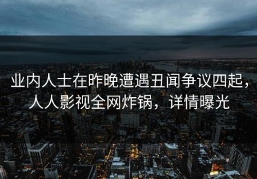 业内人士在昨晚遭遇丑闻争议四起，人人影视全网炸锅，详情曝光