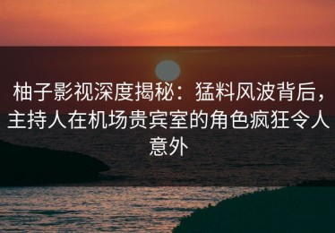 柚子影视深度揭秘：猛料风波背后，主持人在机场贵宾室的角色疯狂令人意外