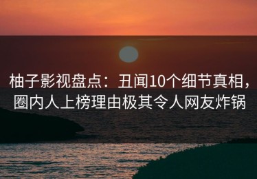 柚子影视盘点：丑闻10个细节真相，圈内人上榜理由极其令人网友炸锅