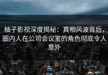 柚子影视深度揭秘：真相风波背后，圈内人在公司会议室的角色彻底令人意外