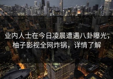业内人士在今日凌晨遭遇八卦曝光，柚子影视全网炸锅，详情了解